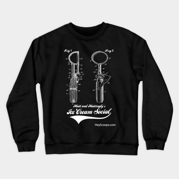 ICS Patent White Crewneck Sweatshirt by Matt and Mattinglys Ice Cream Social